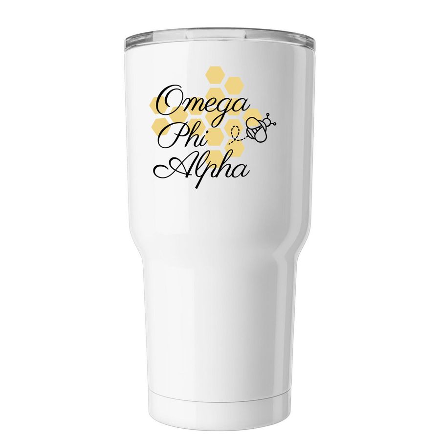 Honeycomb Tumbler, a White Insulated Tumbler
