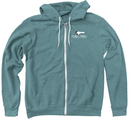 RPH Fall Layers Collection | Front Logo Only, a Heather Deep Teal Zip Up Hoodie