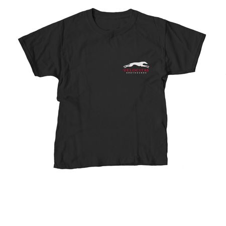 White and Red Logo, a Black Youth Unisex Tee