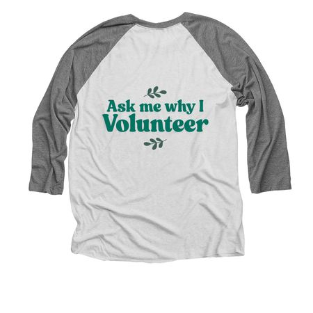 First Step Volunteer, a Premium Heather and Heather White 3/4 Sleeve Baseball Tee