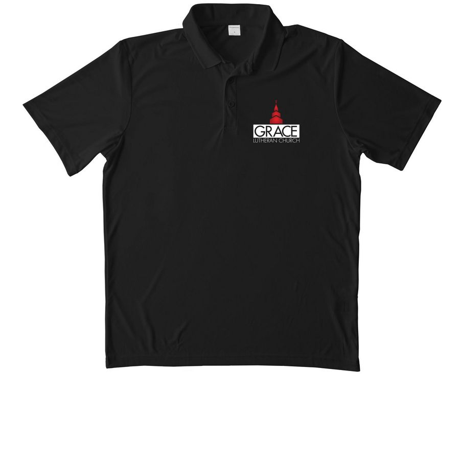 Grace Polo, a Black Unisex Performance Polo