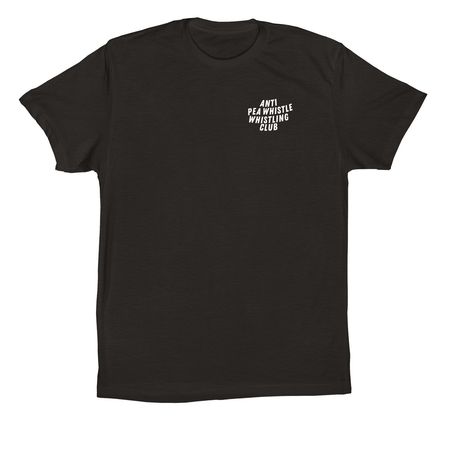 Roller Derby: Anti Pea Whistle Whistling Club, a Black Premium Cotton Tee