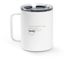 Travel Mug, a White Stainless Steel Travel Mug (back-view)