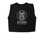 gym wh?re, a True Black Women's Heavyweight Garment Dye Muscle Tee (back-view)