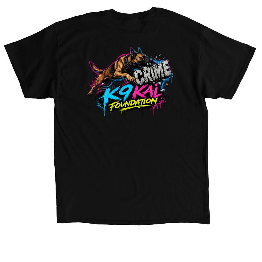Take A Bite Out Of Crime&nbsp;, a Black Classic Unisex Tee (back-view)