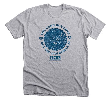 Can't Buy Me Love, a Athletic Heather Premium Unisex Tee