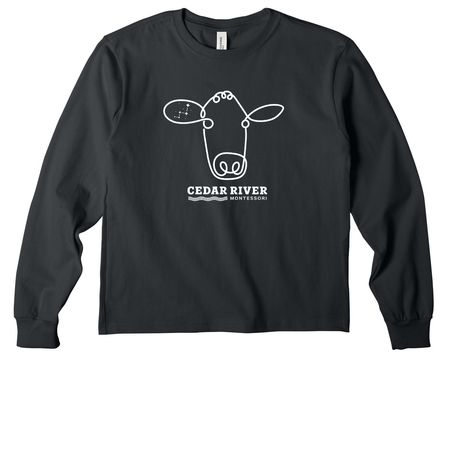 Youth T-Shirt, a Dark Grey Youth Heavyweight Long Sleeve Tee