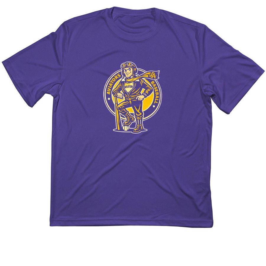 Aviators Baseball, a Purple Classic Performance Tee
