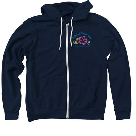Island Women Zippy Hoodie, a Navy Zip Up Hoodie