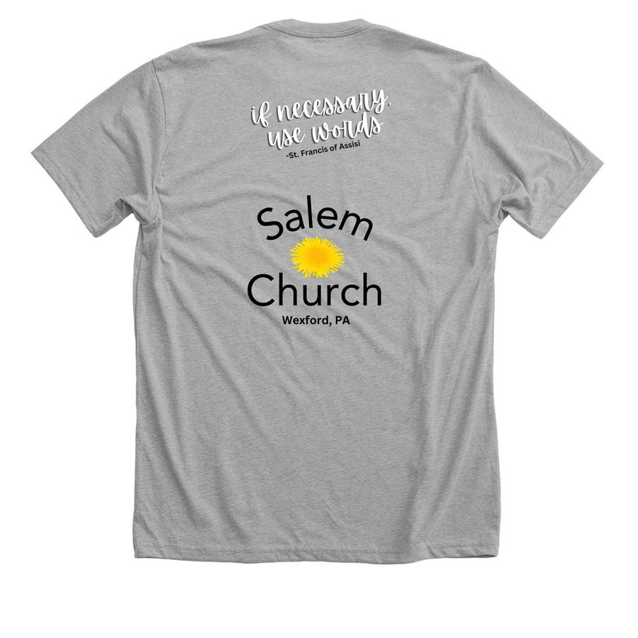 Spread the Word Dandelion Shirt, a Athletic Heather Premium Unisex Tee (back-view)