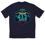 412 Scout "Class-B Uniform" Activewear Shirts, a True Navy Classic Performance Tee (back-view)