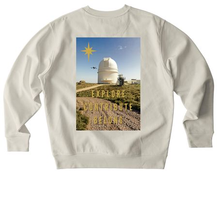 Explore. Contribute. Belong., a Natural Raw Stanley/Stella Unisex Changer 2.0 Crewneck Sweatshirt