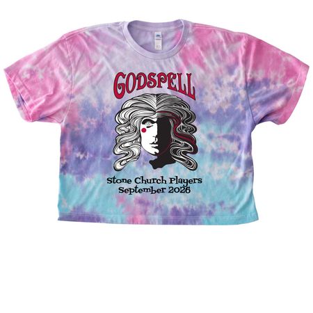 Godspell Design 1, a Cotton Candy Women's Tie Dye Cropped Tee