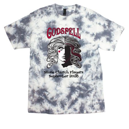 Godspell Design 1, a Grey Crystal Tie Dye Tee