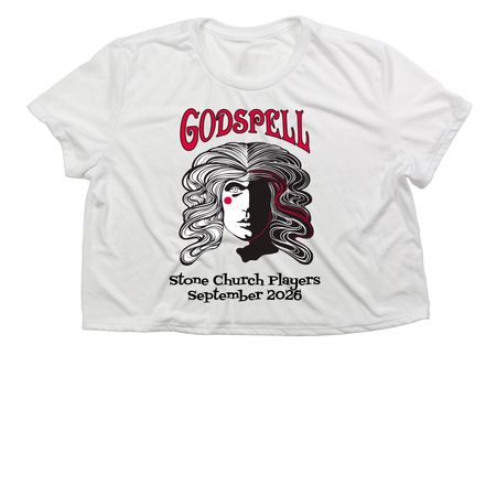 Godspell Design 1, a White Women?s Flowy Cropped Tee