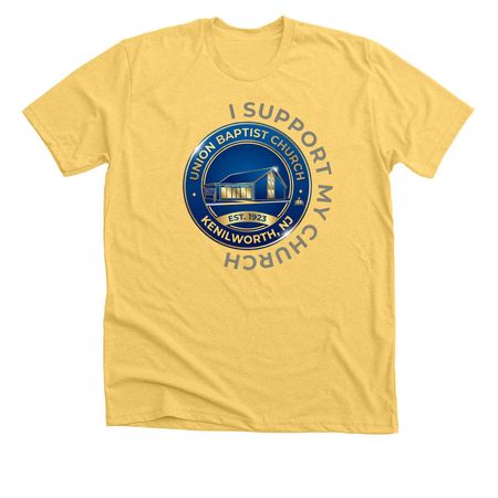 "I SUPPORT UBC", a Heather Yellow Gold Premium Unisex Tee