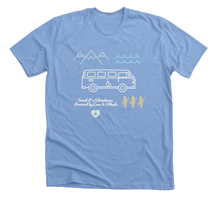 Help Presley get a wheelchair van, a Heather Carolina Blue Premium Unisex Tee