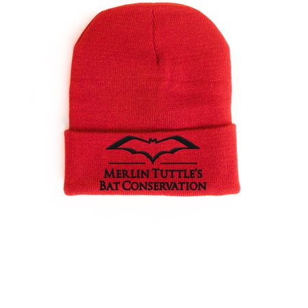 MTBC Hats (black logo), a Red Cuffed Beanie
