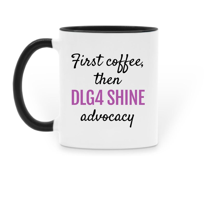 DLG4 SHINE Foundation mug, a Black Two-Tone Ceramic Mug (back-view)