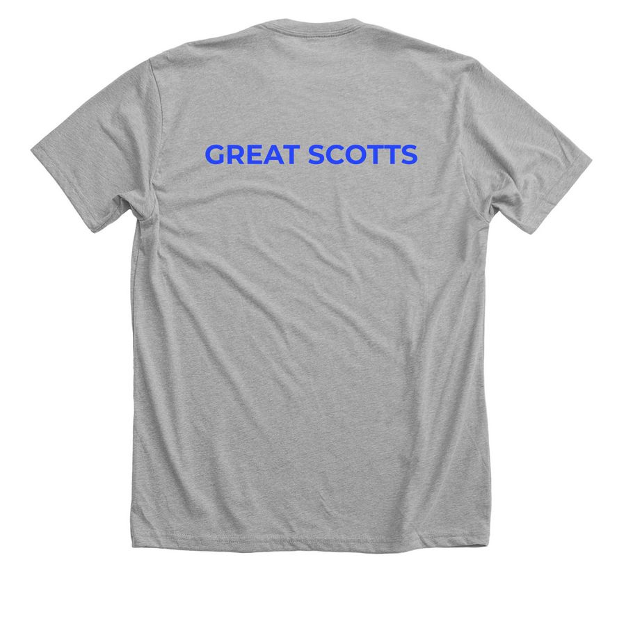 Great Scotts, a Athletic Heather Premium Unisex Tee (back-view)