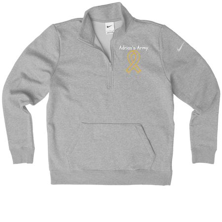 Adrian?s Army, a Dark Grey Heather Nike Women's Club Half Zip Pullover