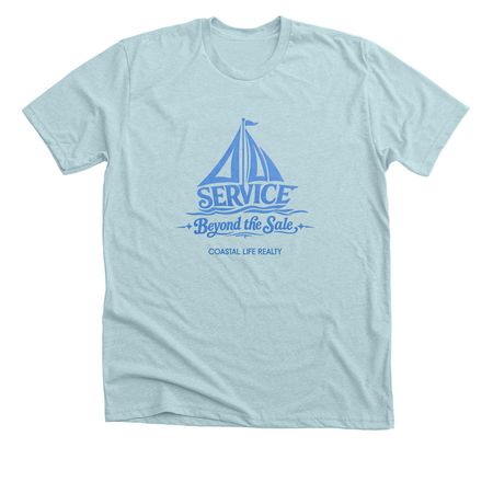 Service Beyond the Sale, a Heather Ice Blue Premium Unisex Tee