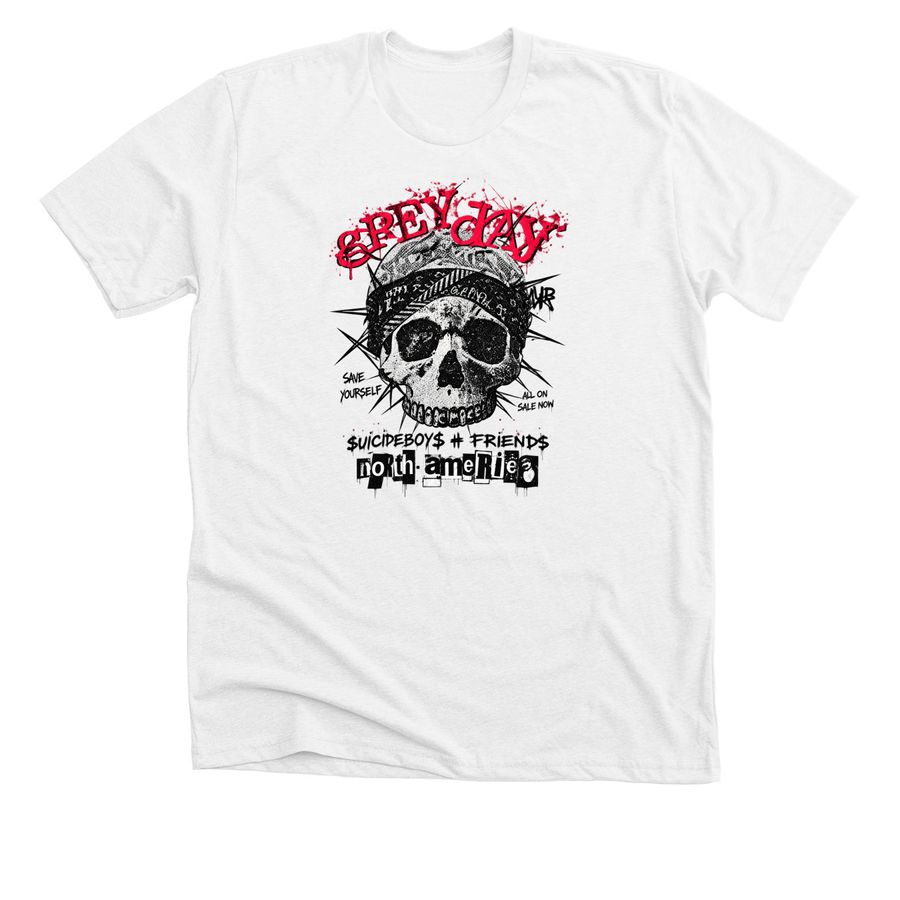 Greyday 2026 Merch G59 Skull Tour, a Solid White Blend Premium Unisex Tee
