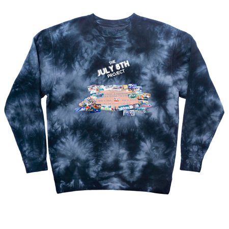 The July 8th Project 20 Year Remembrance 2.0, a Black Tie Dye Crewneck Sweatshirt