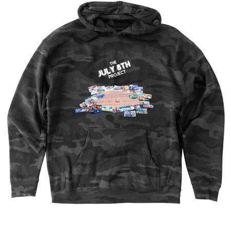 The July 8th Project 20 Year Remembrance 2.0, a Black Camo Heavyweight Camo Pullover Hoodie
