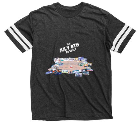 The July 8th Project 20 Year Remembrance 2.0, a Vintage Smoke / White Football Jersey Tee
