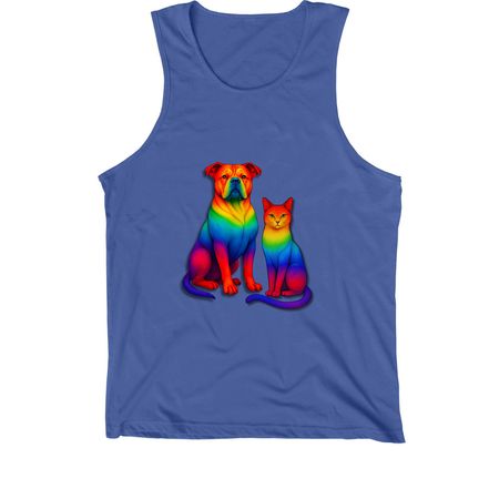 Celebrate Pride - Rainbow Dog & Cat, a True Royal Premium Cotton Tank