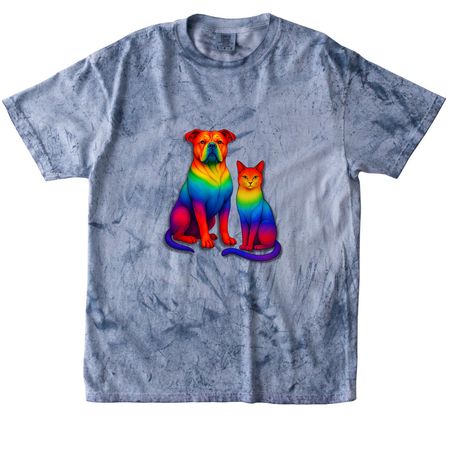 Celebrate Pride - Rainbow Dog & Cat, a Ocean Comfort Colors Colorblast Tee