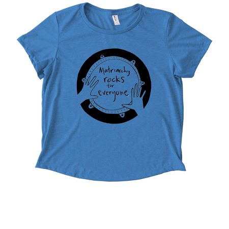 Matriarchy Rocks SHIRTS, a Azure Blue Allmade Eco Triblend Women?s Scoop Neck Tee