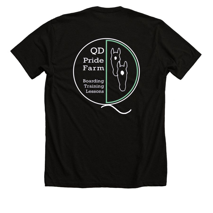 Farm logo, a Solid Black Blend Premium Unisex Tee (back-view)