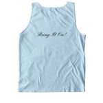 Kuzco Tank Tops, a Chambray Comfort Colors Tank Top (back-view)
