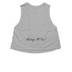 Kuzco Tank Tops, a Athletic Heather Women's Cropped Racerback Tank (back-view)