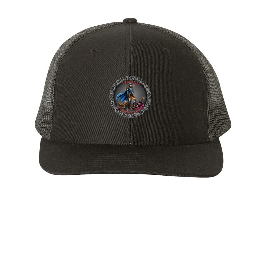 Virginia Seal R-Hat, a Black Printed Snapback Trucker Cap