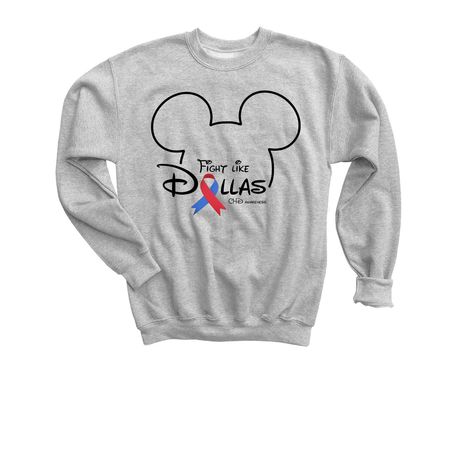 Disney Fight Like Dallas, a Sport Grey Youth Crewneck Sweatshirt