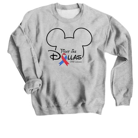 Disney Fight Like Dallas, a Sport Grey Crewneck Sweatshirt