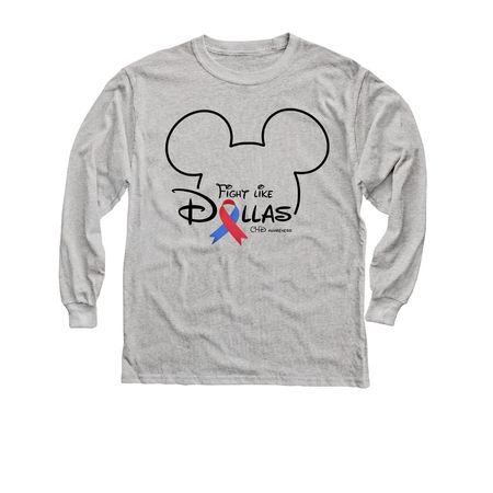 Disney Fight Like Dallas, a Sport Grey Youth Long Sleeve Tee