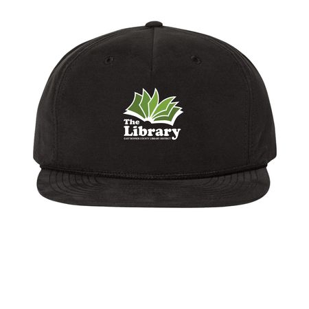 Library Logo Hat, a Black Printed Umpqua Snapback Cap