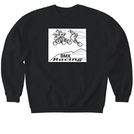 BMX racing&nbsp;, a Black Softstyle Crewneck Sweatshirt