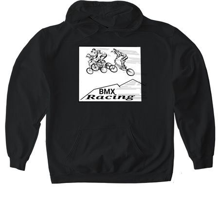 BMX racing&nbsp;, a Black Gildan Softstyle Pullover Hoodie