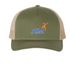 AIM Trucker Hat, a Army Olive Green/ Tan Printed Five-Panel Trucker Cap
