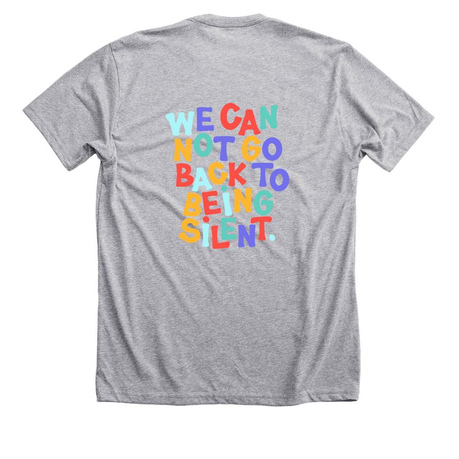 BLM | WE CANNOT GO BACK, a Athletic Heather Premium Unisex Tee (back-view)