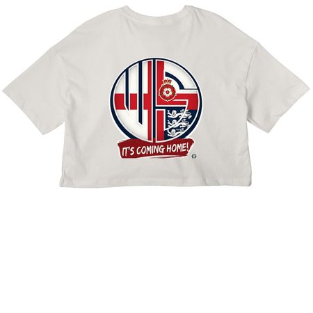 World Cup - England, a Vintage White Women?s Cropped Cotton Tee