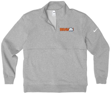 Bravo Hoodies, a Dark Grey Heather Nike Club Fleece Half Zip Pullover