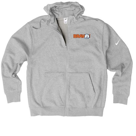Bravo Hoodies, a Dark Grey Heather Nike Club Fleece Zip Up Hoodie