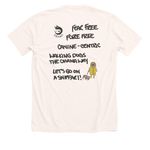 Walking Dogs the Ohana way, a Heather Natural Premium Unisex Tee (back-view)
