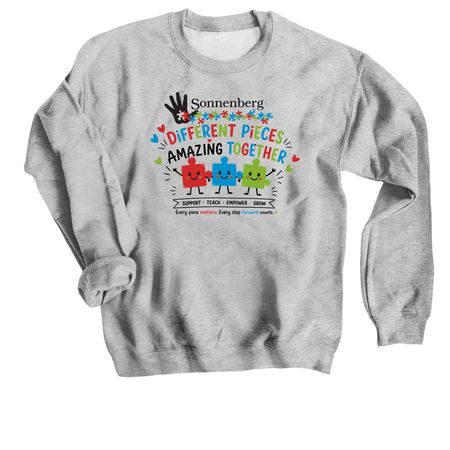 Different Pieces Amazing Together, a Sport Grey Crewneck Sweatshirt